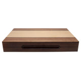 12" Backgammon Walnut Stain Wood WE case shown closed and flat