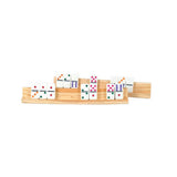 Dominoes Wooden Rack with tiles showing in use