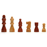 Walnut 7-Games-in-1 Combination Game Set close up of chess pieces.