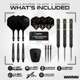 MVG W-Max 90% Tungsten Switch Darts showing what's included in the box