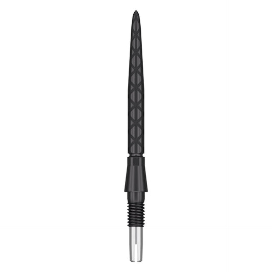 Swiss Storm Diamond points with laser-etched grip and patented locking system for Target Darts SP barrels.