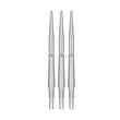 Swiss Storm LNC Points are three silver metal dart points with tapered tips, smooth centres and ridged grip sections.