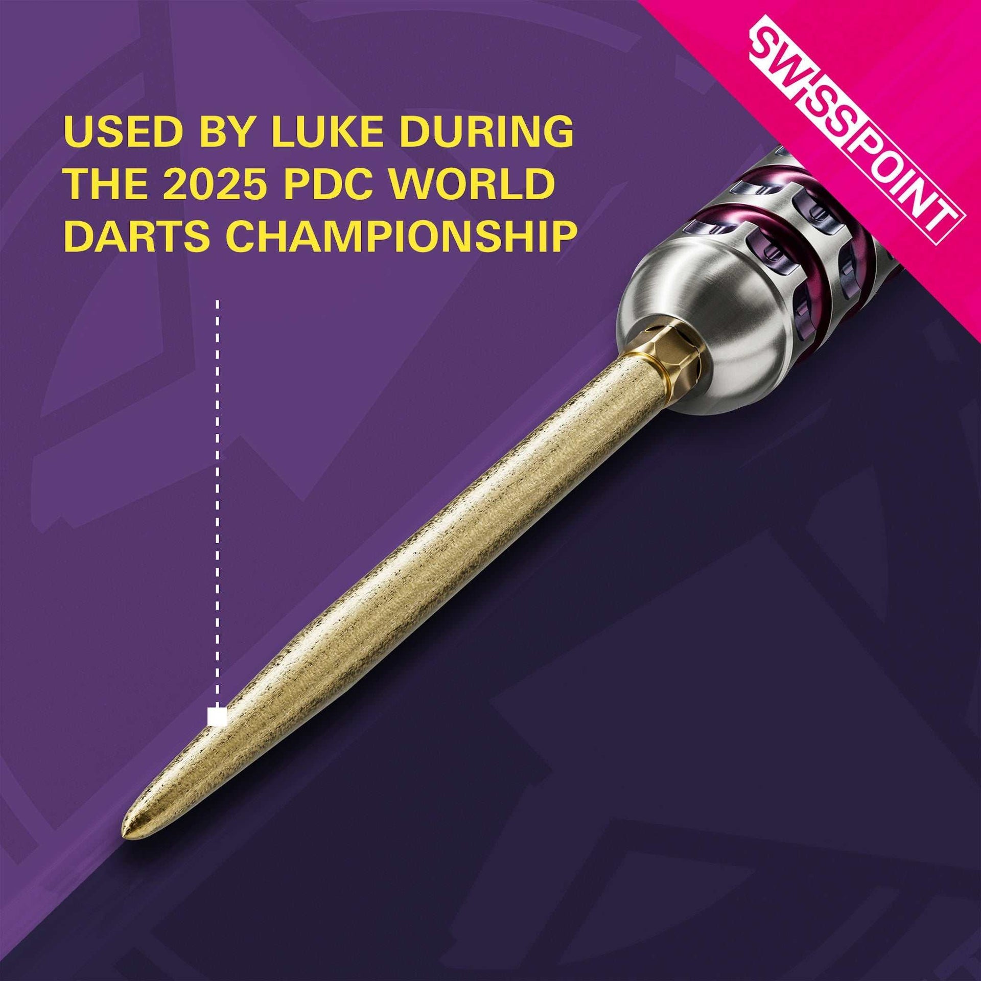 Swiss SLK Points dart tip with precision ground texture for improved grip and reduced bounce-outs, used by Luke Littler in 2025 PDC World Darts Championship