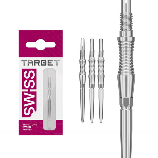 Swiss RST Points silver with packaging labeled 'Target Swiss' on a white background