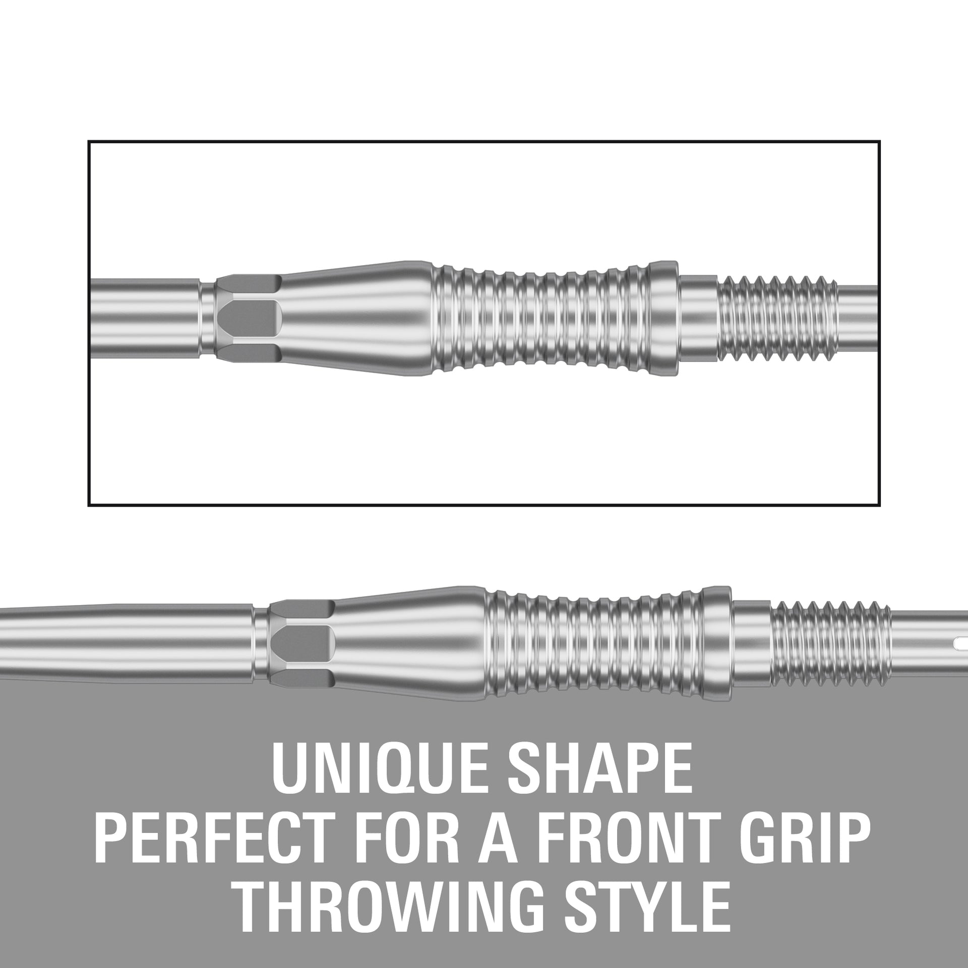 Swiss RST Points silver with text describing their unique shape for front grip throwing style.