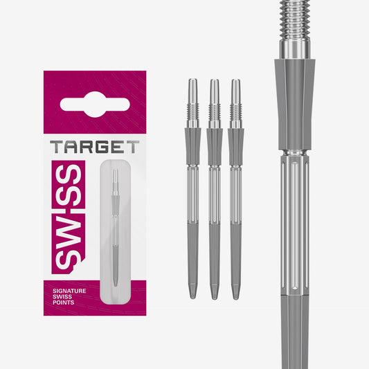 Swiss Elysian Archetype 43 Silver Points with a Target Swiss packaging on a white background