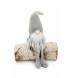 Santa Gnome Grey Sitting w/Dangling Legs