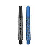 Set of four Ink Pro Grip nylon dart shafts in black OR blue with tattoo-themed design patterns.