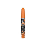 Pro Grip Icon Nylon Shaft with vibrant orange and black design for professional darts