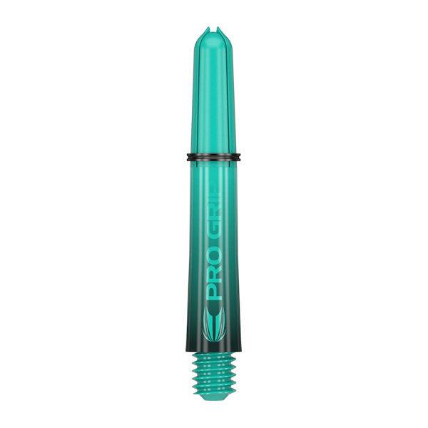 Pro Grip Sera Shaft in teal color for darts with threaded end and Pro Grip branding