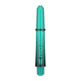 Pro Grip Sera Shaft in teal color for darts with threaded end and Pro Grip branding