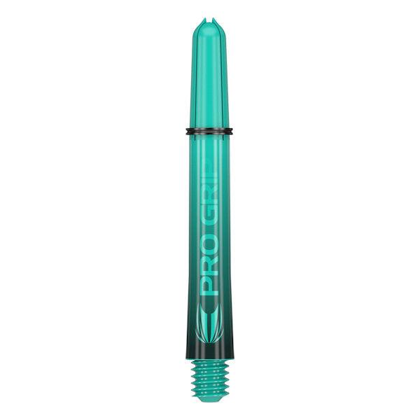 Pro Grip Sera Shaft in teal color for darts with threaded end and logo design