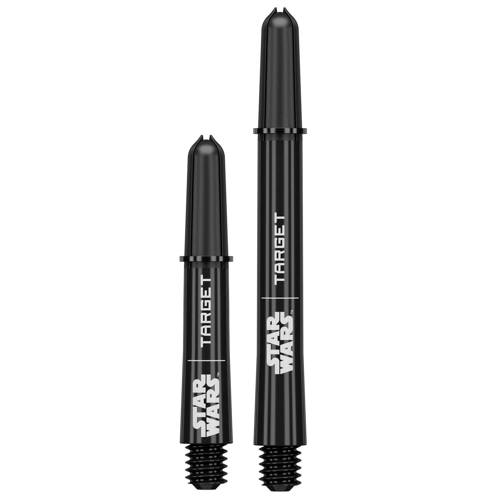 Two black shafts with 'Target' and 'Star Wars' branding on a white background