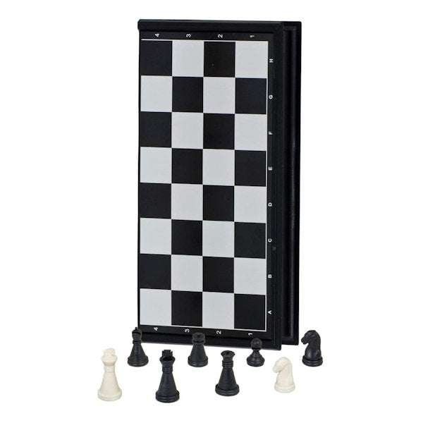 Magnetic 3N1 Chess Checker Backgammon travel set with foldable reversible board and magnetic pieces