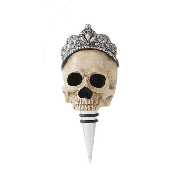 Halloween Bottle Stopper skull with crown