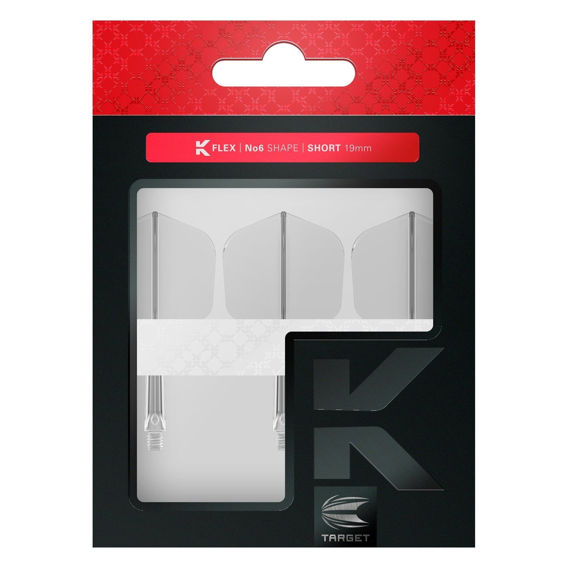 K-Flex Shape No.6 clear integrated dart flight and shaft system by Target Darts
