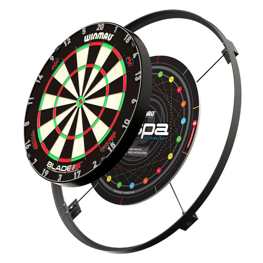 Wispa™ Dartboard Sound Reduction shown with dartboard for display