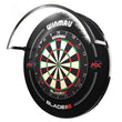 Wispa™ Dartboard Light shown with wispa system, triple core boards and PDC black surround.