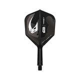 STAR WARS™ K-Flex integrated dart flight and shaft in black polymer, with grey Mandalorian helmet graphics and No. 2 shape.
