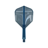 Blue and gray dart flight on a white background