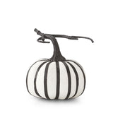Black & White Glitter Striped Pumpkins (Set of 2) 41064A room close up small pumpkin
