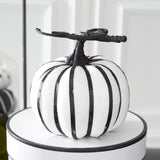 Black & White Glitter Striped Pumpkins (Set of 2) 41064A room close up