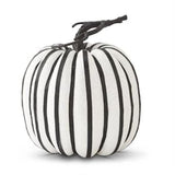 Black & White Glitter Striped Pumpkins (Set of 2) 41064A room close up large pumpkin