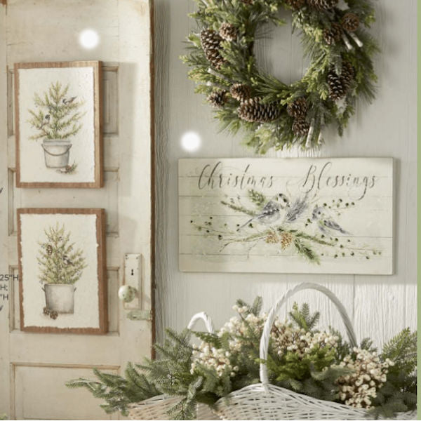 Potted Tree w/Birds Wooden Lighted Artwork (Set of 2) room setting