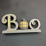 Halloween Wood Boo Tabletop Sign 41170A close up
