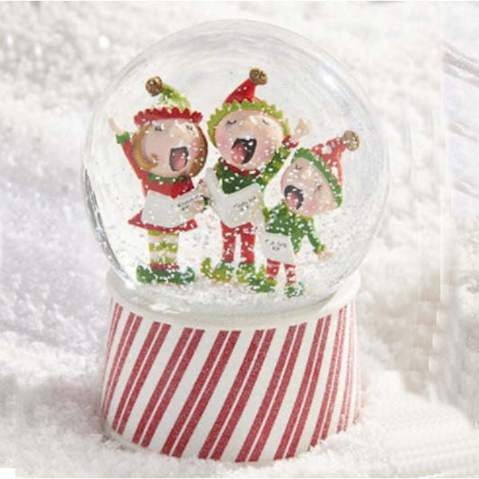 5.5"  Caroling Elves Musical Water Globe