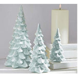 10.5" Snowy Blue Trees (Set of 3)
