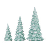 10.5" Snowy Blue Trees (Set of 3)