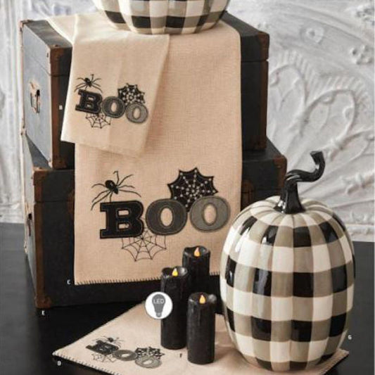 27" Cream Boo Tea Towel room setting