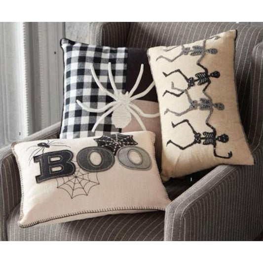 17" Cream Lumbar Boo Pillow