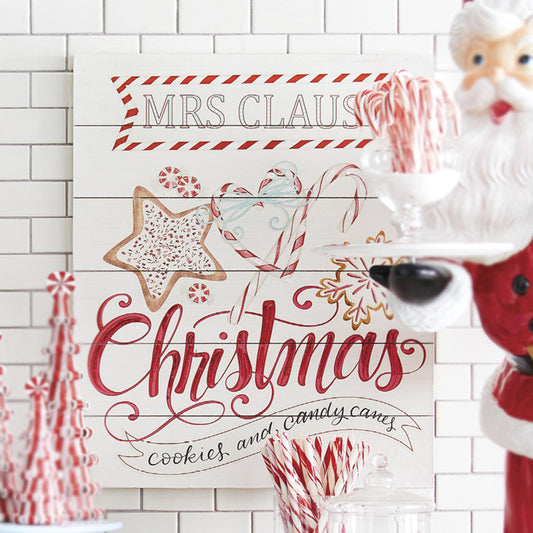 23.75" Mrs. Claus Cookies Christmas Sign