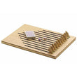 Wooden Horse Racing Game with sliding wooden track, playing board, deck of cards, and two dice for family fun
