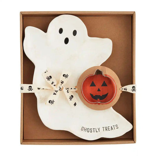 Ceramic Ghost Cookie Plate Set