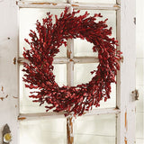 Preserved Myrtle Wreath Red Leaves