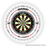 Winmau Plasma Ice Dartboard Light shown with the triple core dartboard.