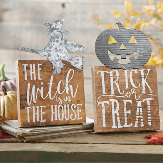 Halloween Distressed Wood & Tin Signs