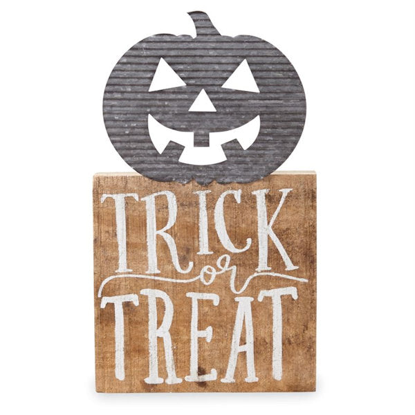 Halloween Distressed Wood & Tin Signs trick or treat