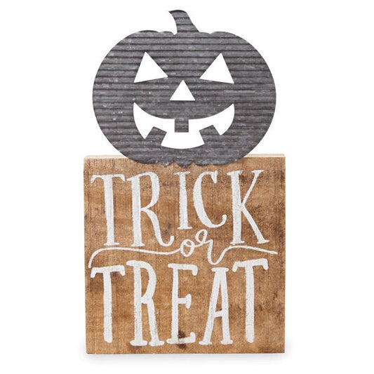 Halloween Distressed Wood & Tin Signs trick or treat