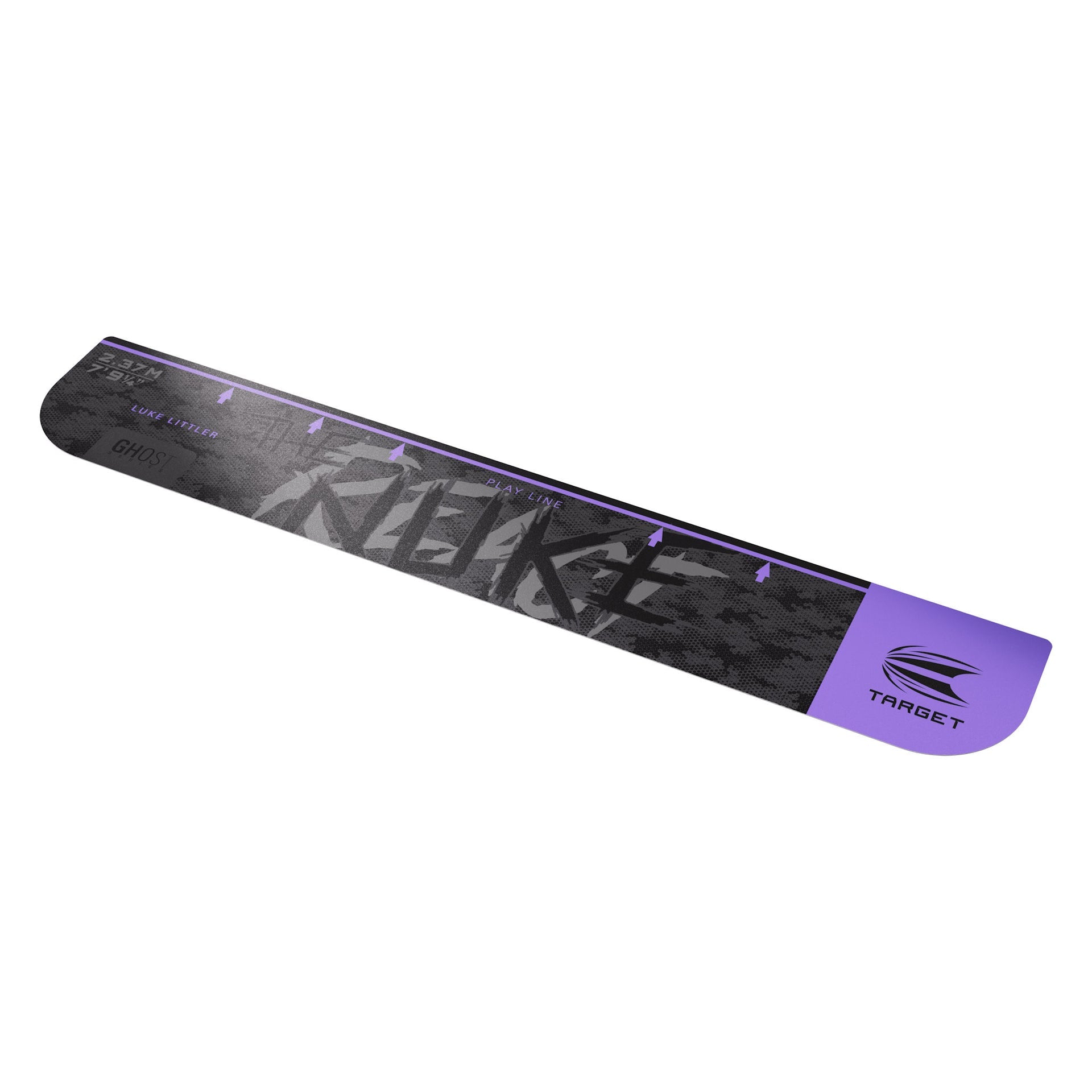 Throw Line - Luke Litter Black and purple target with 'Nuke' branding on a white background