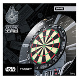Dartboard with Millennium Falcon design on a Target branded background