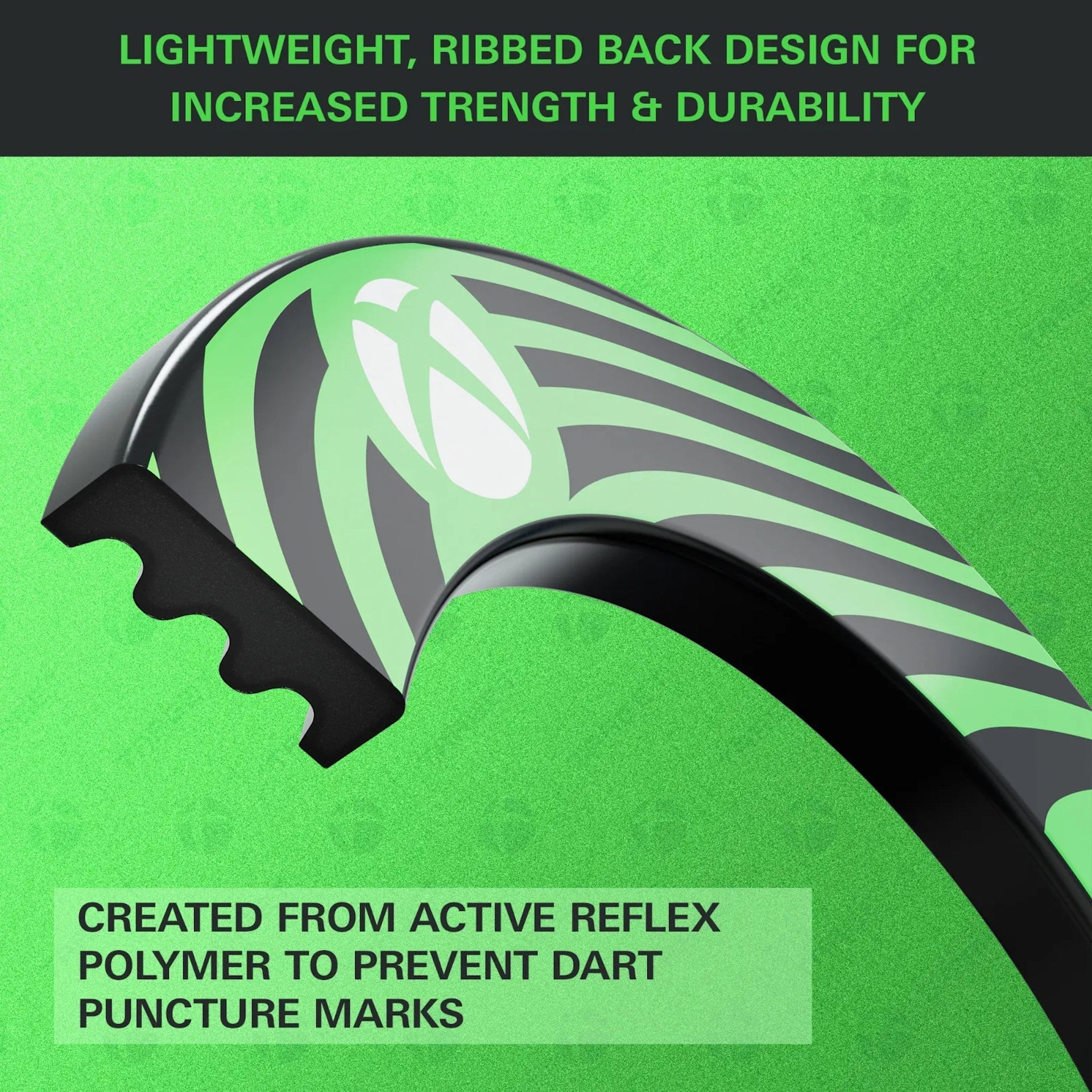 XBOX Surround in Black and green shows the mechanics of what goes into the design of the surround on a green background