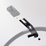OMNI Virt Camera Arm shown apart to visualize how the piece of the arm are installed.  