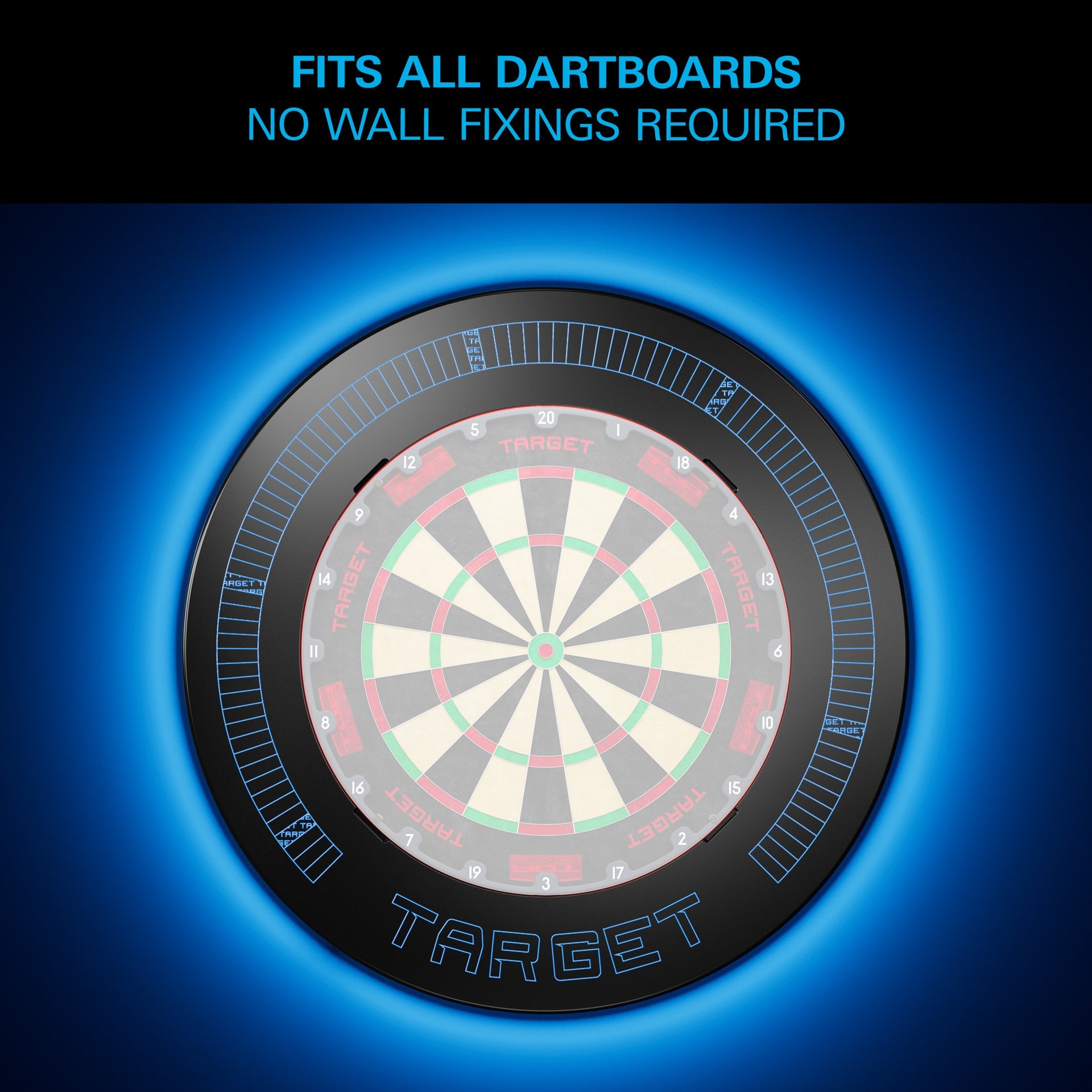 Target Corona Vision LED Notched surround fits all dartboards and no wall fixings required.