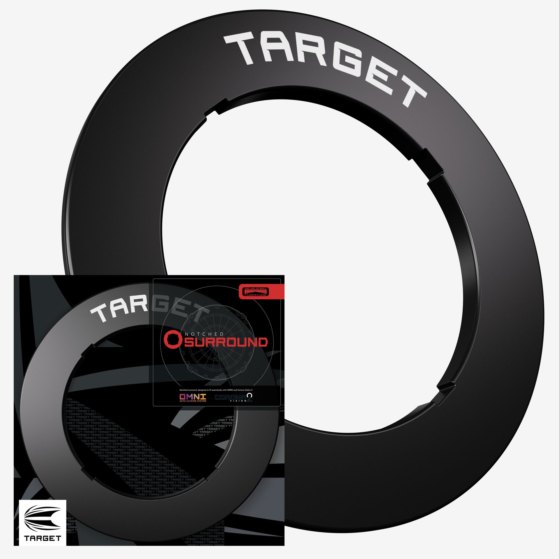 Target Black Notched Surround showing the box packaging.