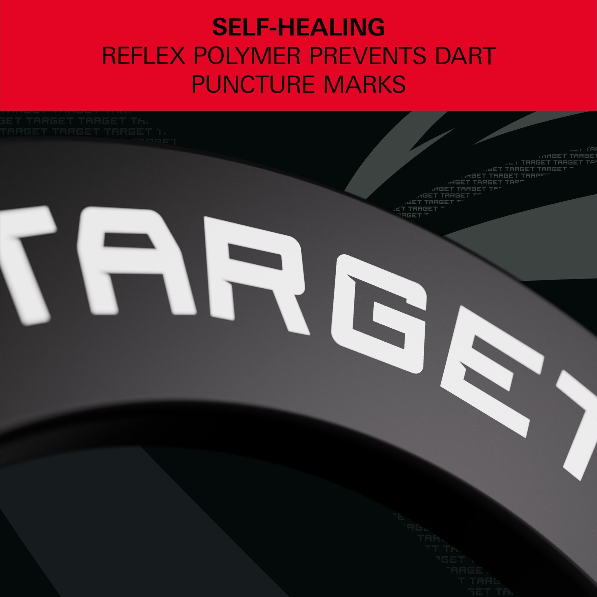 Target Black Notched Surround showing close up of the self healing reflex polymer