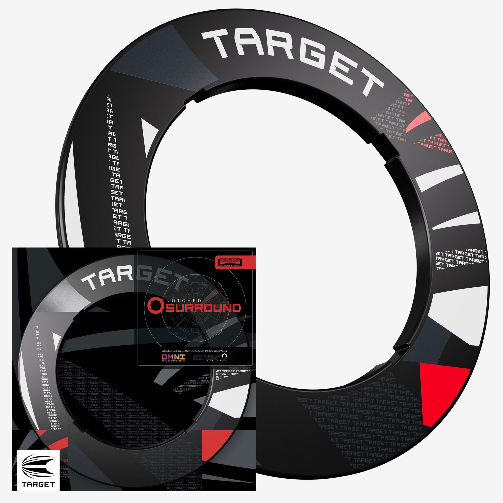 Target Black Patterned Notched Surround showing packaging.